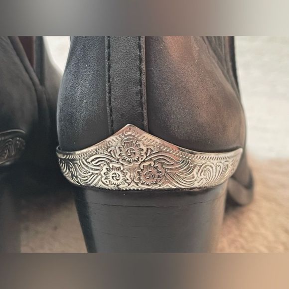 Jeffrey Campbell Cromwell Boot black distressed leather ankle bootie size 6.5 - Picture 5 of 10